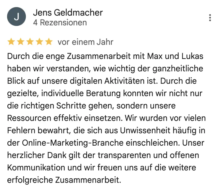 Bewertung Jens Geldmacher HSL AG